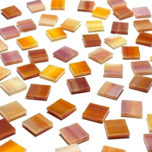 1/2” Opaque Orange Stained Glass Mosaic Tiles