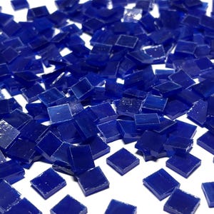 3/8&quot; Opaque Blue Stained Glass Mosaic Tiles