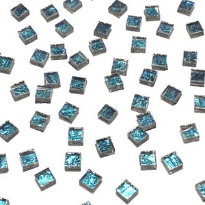 1/4&quot; Turquoise Green Sparkle Van Gogh Stained Glass Mosaic Tiles