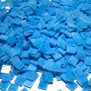 3/8&quot; Opaque Blue Stained Glass Mosaic Tiles