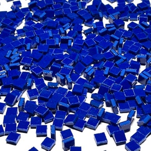 1/4&quot; Opaque Blue Stained Glass Mosaic Tiles