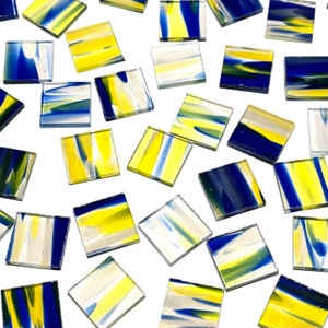 1" Transparent Yellow Stained Glass Mosaic Tiles