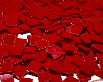 1/2" Opaque Red Stained Glass Mosaic Tiles