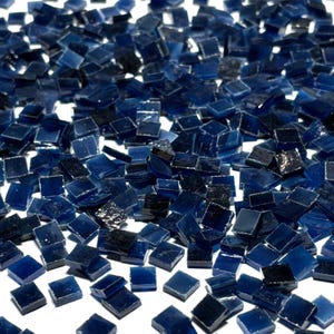 1/4&quot; Opaque Blue Stained Glass Mosaic Tiles