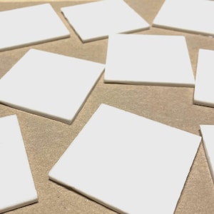 2” Opaque White Stained Glass Mosaic Tiles