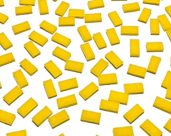 Small Opaque Yellow Stained Glass Mosaic Tile Border Pieces