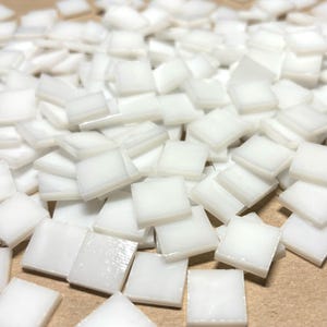 1/2&quot; Opaque White Stained Glass Mosaic Tiles