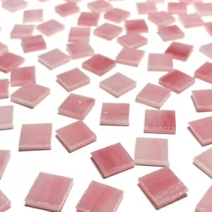 1/2&quot; Opaque Pink Stained Glass Mosaic Tiles