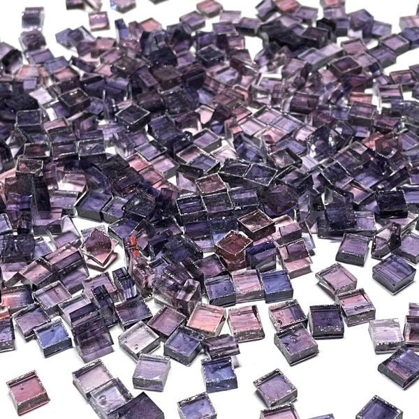 1/4" Transparent Purple Stained Glass Mosaic Tiles