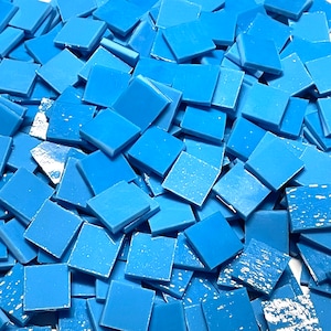 1/2” Opaque Blue Stained Glass Mosaic Tiles