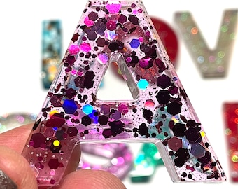 Large Resin Glitter Letters