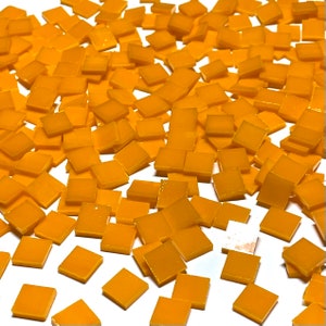 3/8&quot; Opaque Orange Stained Glass Mosaic Tiles