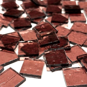 3/4&quot; Transparent Rose Stained Glass Mosaic Tiles