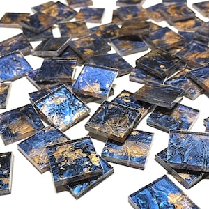 3/4&quot; Blue and Bronze Van Gogh Stained Glass Mosaic Tiles