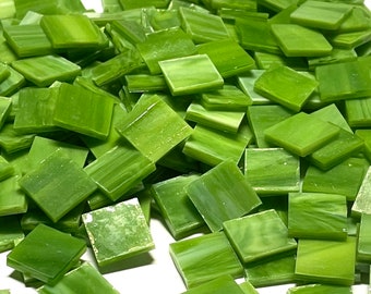 1/2" Opaque Green Stained Glass Mosaic Tiles