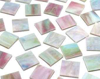 Mosaicos de vidrieras opacas de color rosa de 3/4"