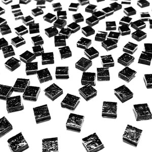 1/4&quot; Black Sparkle Van Gogh Stained Glass Mosaic Tiles