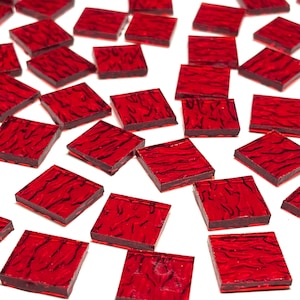 3/4&quot; Transparent Red Stained Glass Mosaic Tiles
