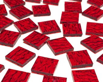 Tessere di mosaico in vetro colorato rosso trasparente da 3/4"