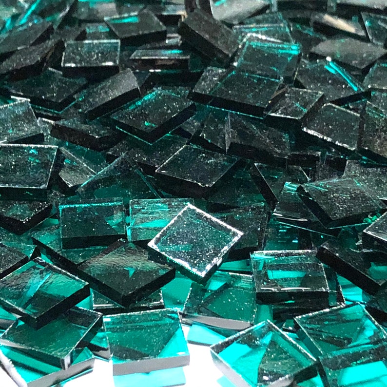 1/2 Green Stained Glass Mosaic Tiles Etsy