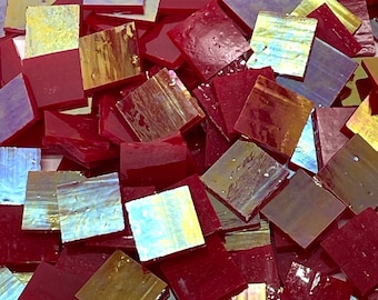 Tessere di mosaico in vetro colorato rosso iridescente da 3/4"