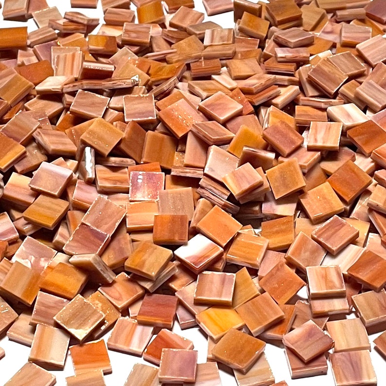 3/8 Opaque Orange Stained Glass Mosaic Tiles Etsy