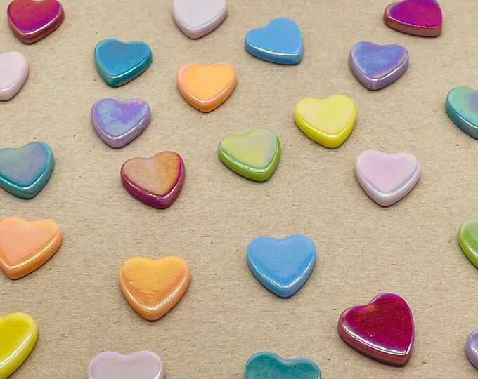 Pretty Purple Heart Shaped Mosaic Tiles /40/ Mosaic Etsy