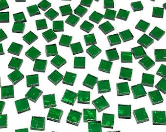 3/8" Transparent Green Stained Glass Mosaic Tiles
