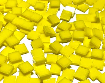 3/8" Opaque Yellow Stained Glass Mosaic Tiles