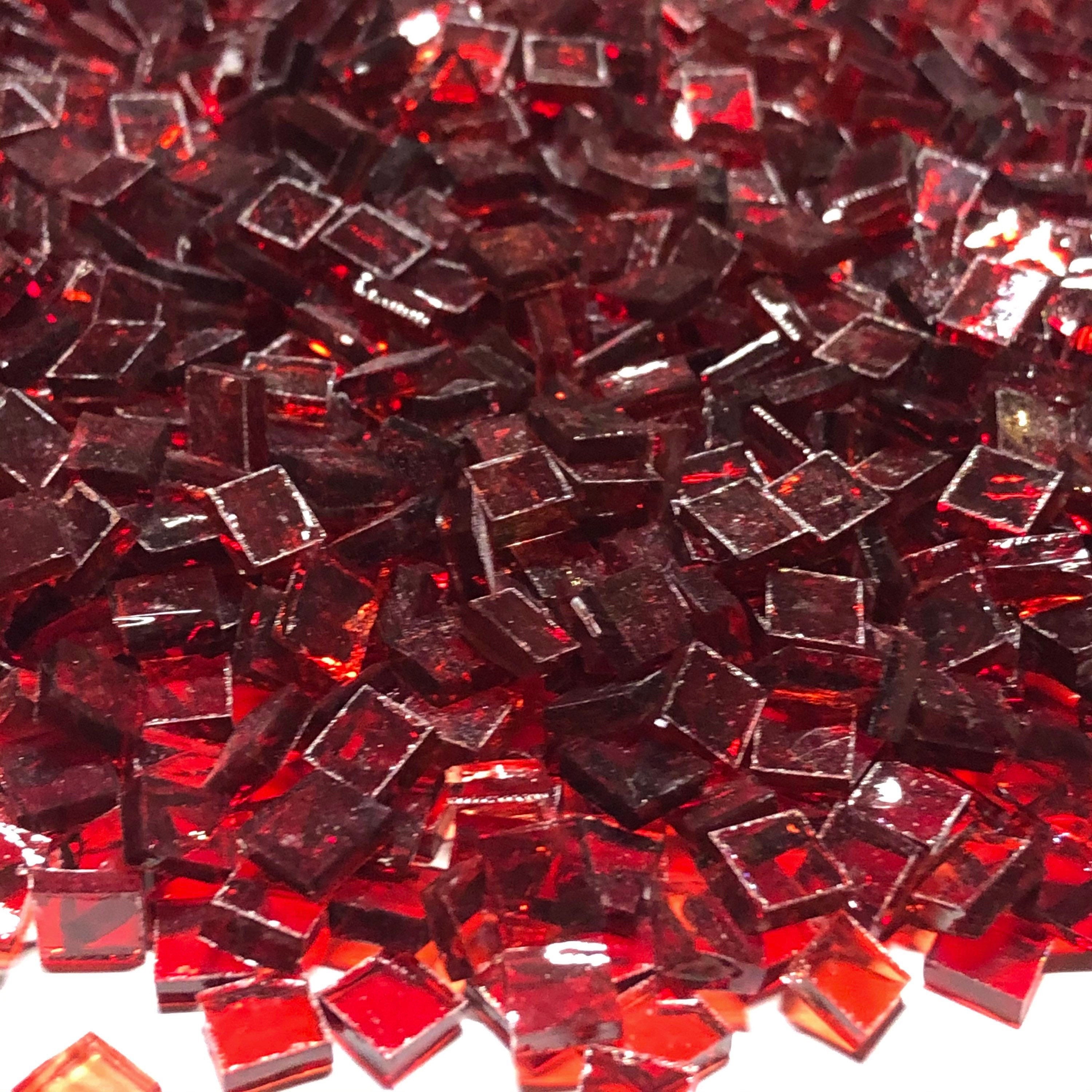 1/4 Red Stained Glass Mosaic Tiles Etsy