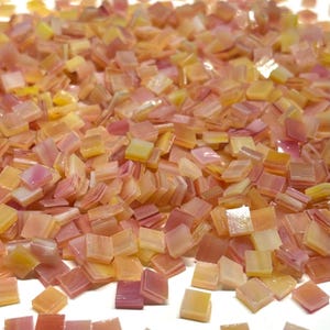 1/4&quot; Opaque Pink Stained Glass Mosaic Tiles