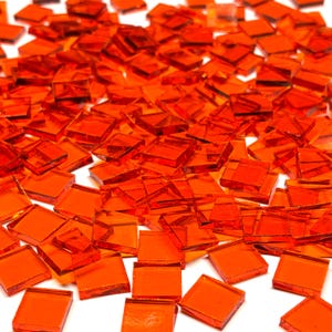 1/2” Transparent Orange Stained Glass Mosaic Tiles
