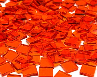 1/2” Transparent Orange Stained Glass Mosaic Tiles