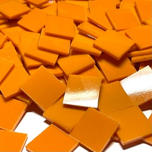 3/4&quot; Opaque Orange Stained Glass Mosaic Tiles