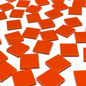 3/4&quot; Opaque Orange Stained Glass Mosaic Tiles