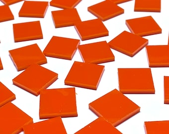3/4" Opaque Orange Stained Glass Mosaic Tiles