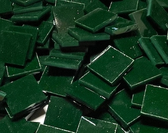 3/4" Opaque Green Stained Glass Mosaic Tiles