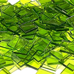 3/4&quot; Transparent Green Stained Glass Mosaic Tiles