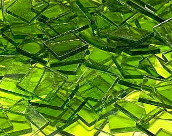 3/4" Transparent Green Stained Glass Mosaic Tiles