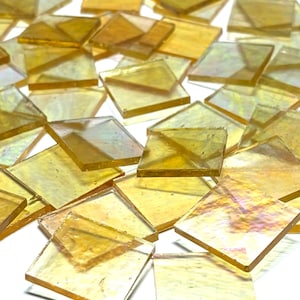 1&quot; Iridescent Amber Stained Glass Mosaic Tiles