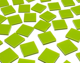 3/4" Opaque Green Stained Glass Mosaic Tiles