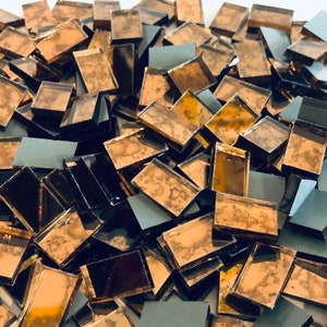 Copper Mirror Glass Mosaic Tile Border Pieces