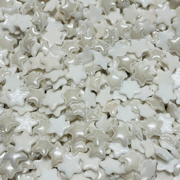 150 Porcelain Plated Glass Star Cabochons