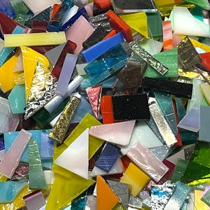 100x Petal Mosaic Tiles, Mixed Color Mosaic Glass Pieces, Mosaic Tiles Stained  Glass Tiles for Crafts, Colorful Mosaic Pieces Mosaic Projects Supply 