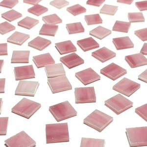 1/2&quot; Opaque Pink Stained Glass Mosaic Tiles