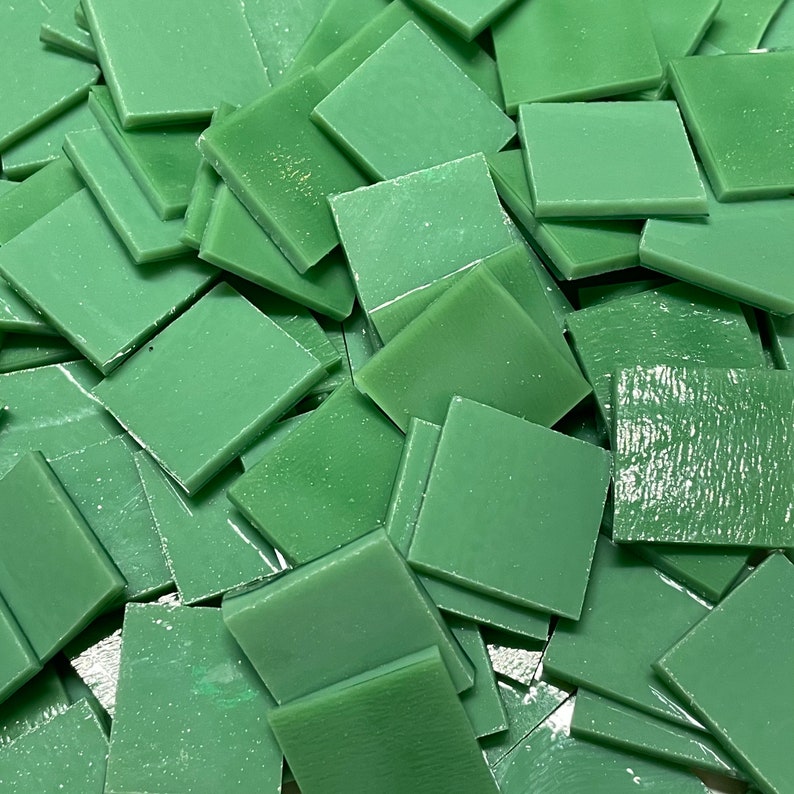 3/4 Green Stained Glass Mosaic Tiles Etsy