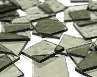 1" Transparent Gray Stained Glass Mosaic Tiles