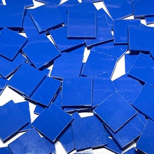 1" Opaque Blue Stained Glass Mosaic Tiles