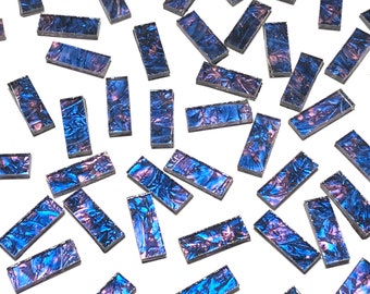 Blue and Purple Van Gogh Stained Glass Mosaic Tile Border Pieces