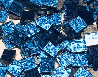 1/2&quot; Sapphire Blue Sparkle Van Gogh Stained Glass Mosaic Tiles